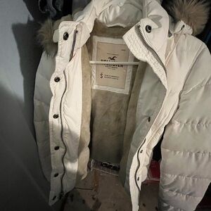 Women's White Faux Fur Hooded Jacket